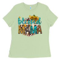 Matcha blessed mama with sunflowers Ladies Tee - texasbilliewilder