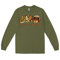 Army Green Peace Love Dachshund Long Sleeve Tee - Jasminsmagicworld