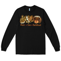 Black Peace Love Dachshund Long Sleeve Tee - Jasminsmagicworld