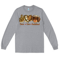 Heather Grey Peace Love Dachshund Long Sleeve Tee - Jasminsmagicworld