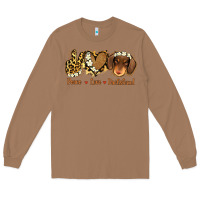 Toasted Coconut Peace Love Dachshund Long Sleeve Tee - Jasminsmagicworld