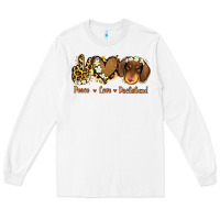White Peace Love Dachshund Long Sleeve Tee - Jasminsmagicworld