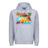 Heather Grey summer camp Premium Hoodie - NancyCooperArtShop