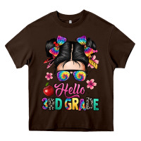 Chocolate Brown hello third grade kid Heavy Core Tee - texasbilliewilder