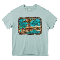 Arona western turquoise stone aztec tiger pattern background Heavy Core Tee - Artiststas