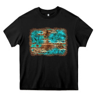 Black western turquoise stone aztec tiger pattern background Heavy Core Tee - Artiststas