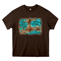 Chocolate Brown western turquoise stone aztec tiger pattern background Heavy Core Tee - Artiststas