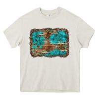 Cream western turquoise stone aztec tiger pattern background Heavy Core Tee - Artiststas