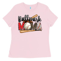 Bubblegum Pink ballpark mama baseball Ladies Tee - Zillion Design Studio