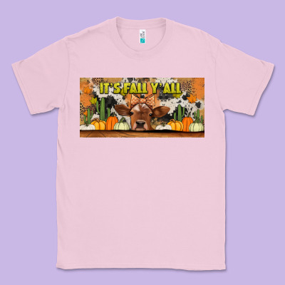 It's Fall Y'all Cow Classic Tee Designed By Jasminsmagicworld