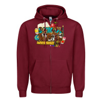 Burgundy school vibes Zipper Hoodie - NancyCooperArtShop