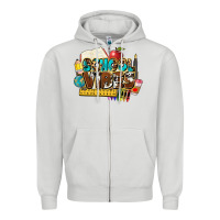 Dove Grey school vibes Zipper Hoodie - NancyCooperArtShop