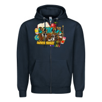 Navy school vibes Zipper Hoodie - NancyCooperArtShop