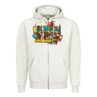 Oatmeal Heather school vibes Zipper Hoodie - NancyCooperArtShop
