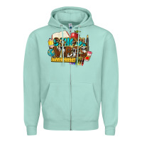 Seafoam school vibes Zipper Hoodie - NancyCooperArtShop