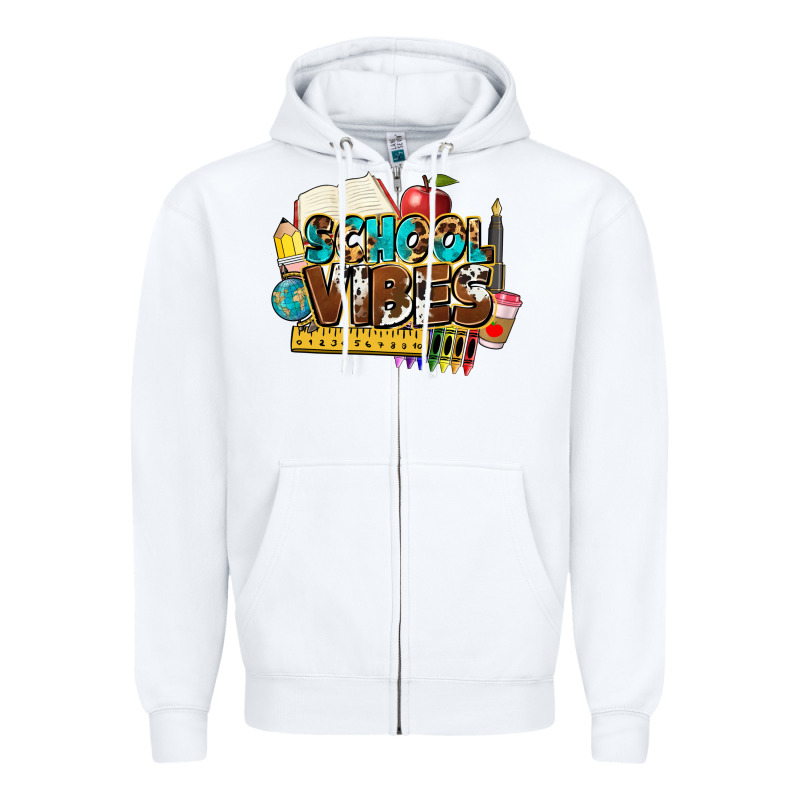 School Vibes Zipper Hoodie by NancyCooperArtShop | Teevron