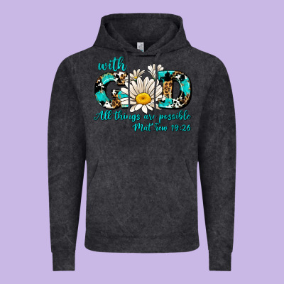 With God All Things Are Possible Daisy Vintage Hoodie Designed By Adodesignshop