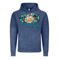 Vintage Denim with god all things are possible daisy Vintage Hoodie - AdoDesignShop