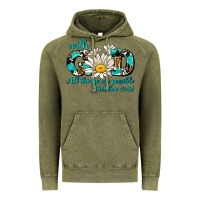 Vintage Olive with god all things are possible daisy Vintage Hoodie - AdoDesignShop
