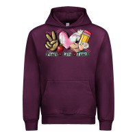 Mauve Wine Peace love teach Urban Hoodie - CowGirlArtShop