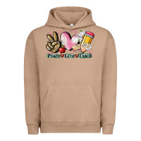 Pigment Burro Peace love teach Urban Hoodie - CowGirlArtShop