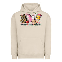 Pigment French Oak Peace love teach Urban Hoodie - CowGirlArtShop