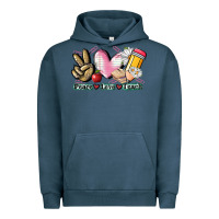 Pigment Midnight Navy Peace love teach Urban Hoodie - CowGirlArtShop