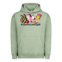Pigment Oil Green Peace love teach Urban Hoodie - CowGirlArtShop