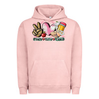 Pigment Salmon Peace love teach Urban Hoodie - CowGirlArtShop