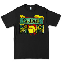 Black softball mom with leopard Premium Tee - Zillion Design Studio
