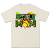 Bone softball mom with leopard Premium Tee - Zillion Design Studio