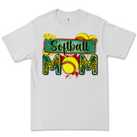 Dove Grey softball mom with leopard Premium Tee - Zillion Design Studio