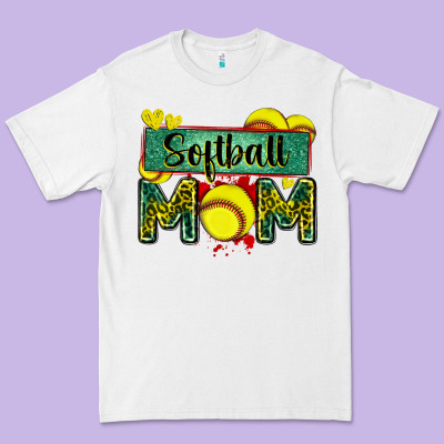 Softball Mom With Leopard Premium Tee Designed By Zillion Design Studio