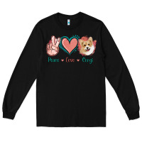 Black Peace Love Corgi Long Sleeve Tee - Jasminsmagicworld