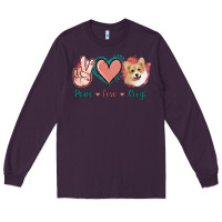 Plum Peace Love Corgi Long Sleeve Tee - Jasminsmagicworld