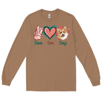 Toasted Coconut Peace Love Corgi Long Sleeve Tee - Jasminsmagicworld