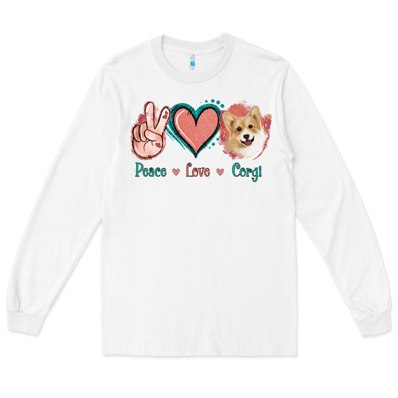 Peace Love Corgi Long Sleeve Tee by Jasminsmagicworld | Teevron