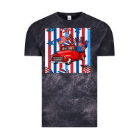 Cloud Black 4th of july seamless pattern truck Vintage Tee - BundleAndBundleShop