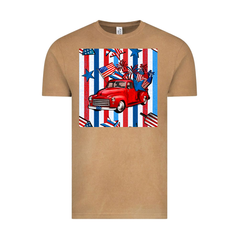 4th Of July Seamless Pattern Truck Vintage Tee by BundleAndBundleShop | Teevron