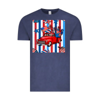 Vintage Denim 4th of july seamless pattern truck Vintage Tee - BundleAndBundleShop