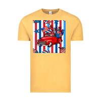 Vintage Mustard 4th of july seamless pattern truck Vintage Tee - BundleAndBundleShop