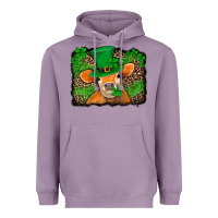 Lavender st patricks orange cow with leopard background Heavyweight Hoodie - Jasminsmagicworld
