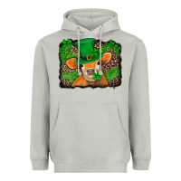 Moon Dust st patricks orange cow with leopard background Heavyweight Hoodie - Jasminsmagicworld