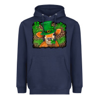 Navy st patricks orange cow with leopard background Heavyweight Hoodie - Jasminsmagicworld