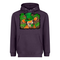 Plum st patricks orange cow with leopard background Heavyweight Hoodie - Jasminsmagicworld