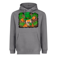 Storm st patricks orange cow with leopard background Heavyweight Hoodie - Jasminsmagicworld