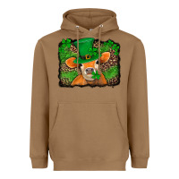 Toasted Coconut st patricks orange cow with leopard background Heavyweight Hoodie - Jasminsmagicworld