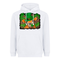 White st patricks orange cow with leopard background Heavyweight Hoodie - Jasminsmagicworld