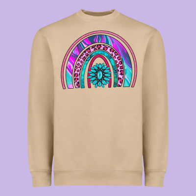 Rainbow And Gemstone Heavyweight Sweatshirt Designed By Adodesignshop