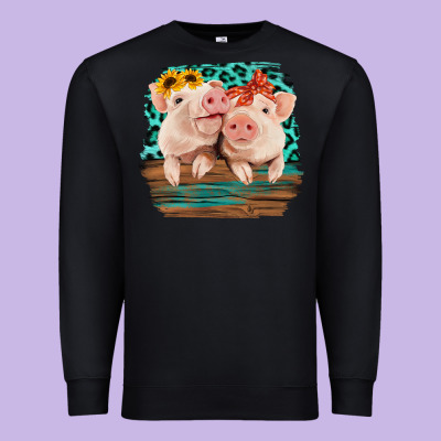 Cute Couple Pigs Premium Sweatshirt Designed By Bettercallsaul